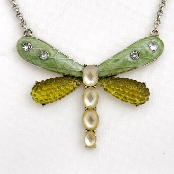 Liz Claiborne Enameled Dragonfly Neckace/Earrings Set - NOS - Picture 2 of 12